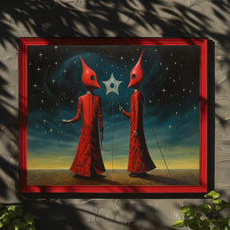Surreal Starry Night Futuristic Sci-Fi Poster