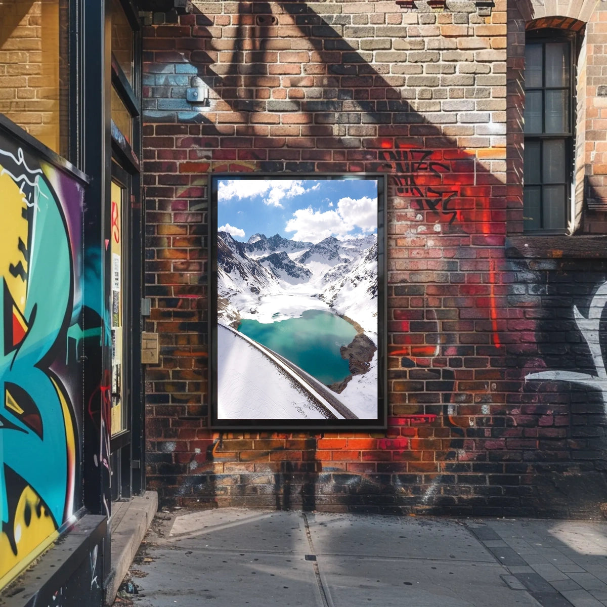 Stunning Alpine Lake and Mountain Landscape National Park Poster