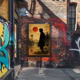 Silhouette at Sunset Art Print Wall Decor
