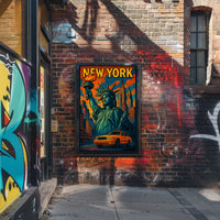 New York Vibes Poster Cityscape Wall Art Print 18x24