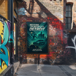 Detroit's Automotive Legacy Revival Urban or Cityscape Poster PosterGoat
