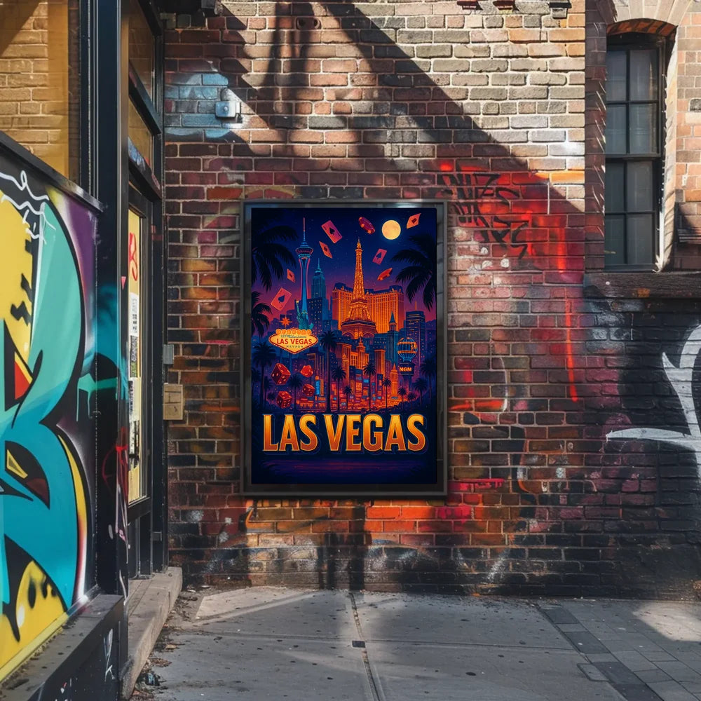 Las Vegas Nightlife Vibes Urban or Cityscape Poster PosterGoat