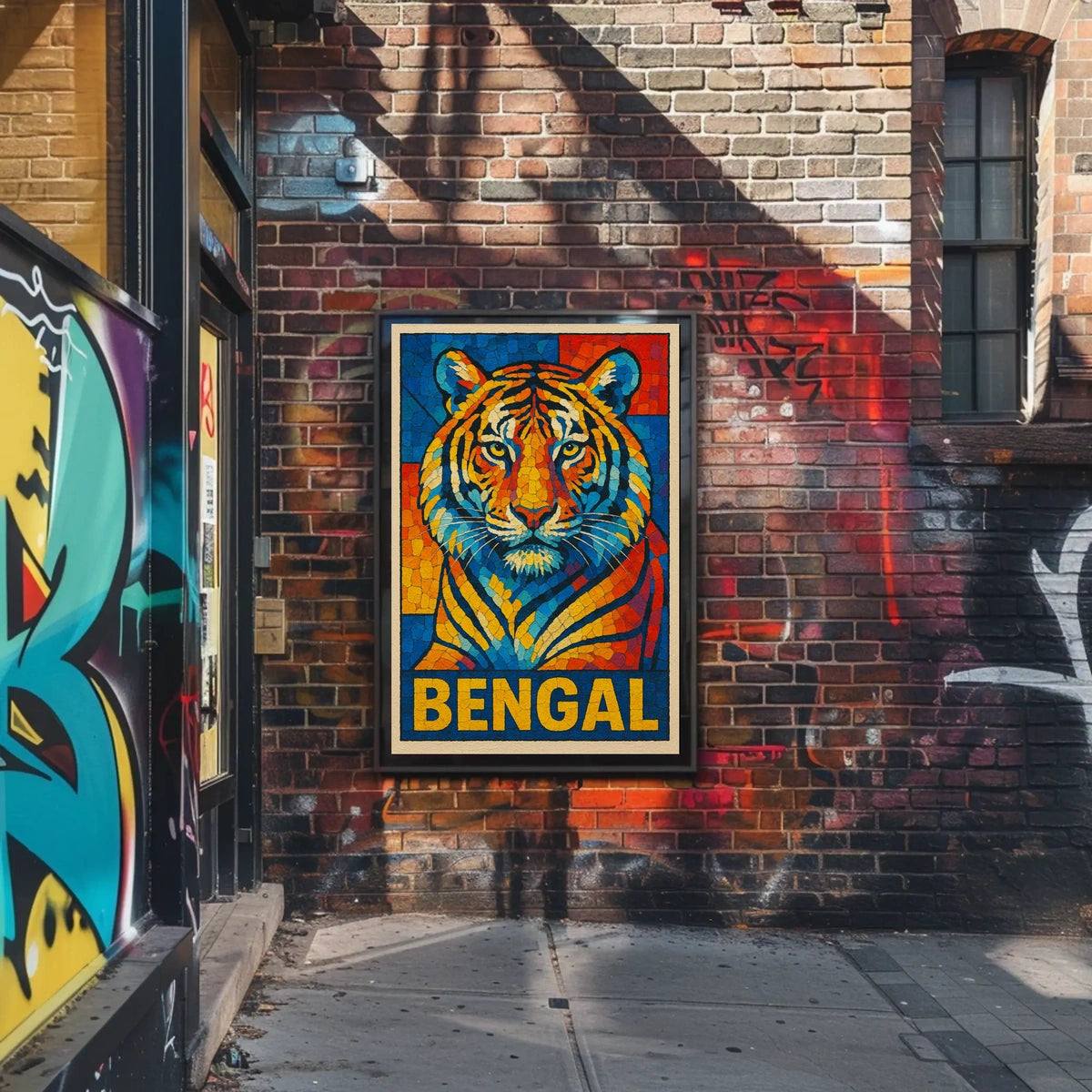 Bengal Tiger Mosaic Poster