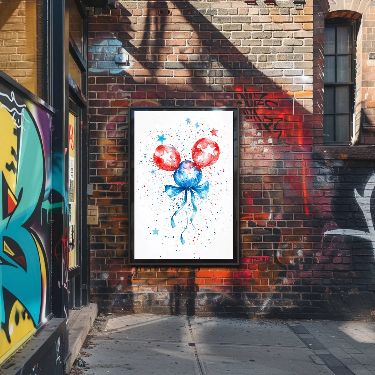 Watercolor Balloon Dog Artwork in Pastel Bouquet Poster