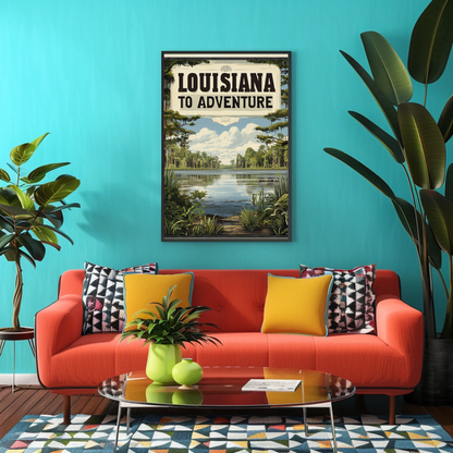 Louisiana Vintage Poster - Bayou Adventure