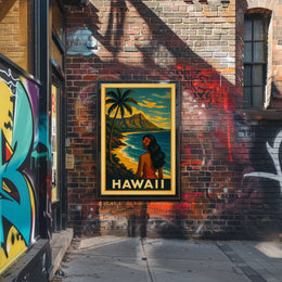 Hawaii Vintage Travel Poster