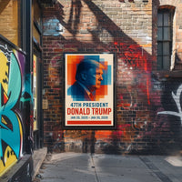 Donald Trump Visionary Leadership Side Profile Geometric Red Blue Patriot Poster