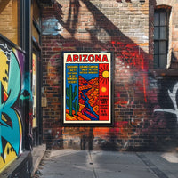 Arizona Saguaro and Grand Canyon Celebration Poster