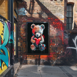 Heartfelt Colors Whimsical Teddy Bear Art Poster