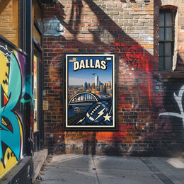 Dallas Skyline Celebration Poster