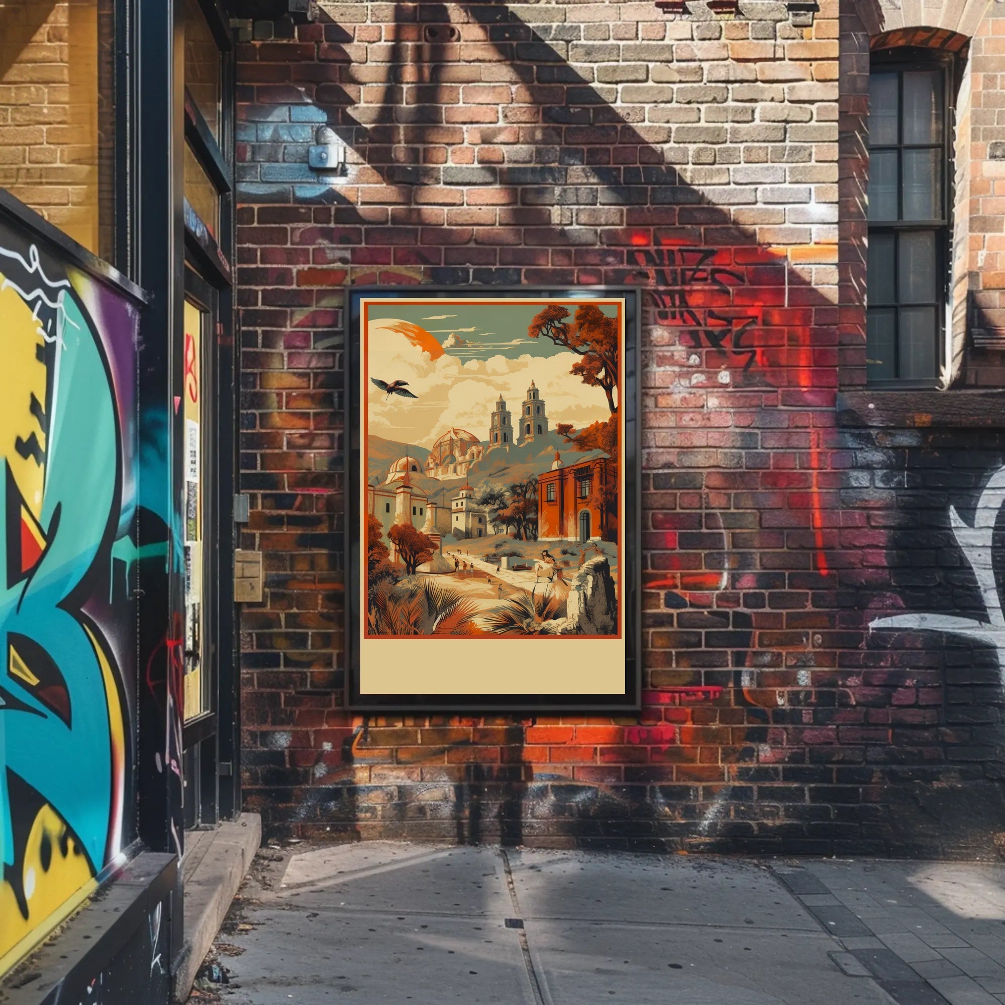 Serene Village Landscape Poster