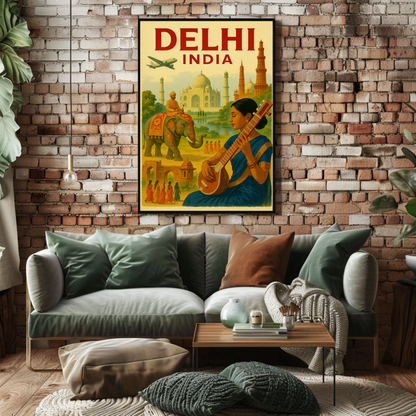 Delhi India Taj Mahal Culture Travel Poster