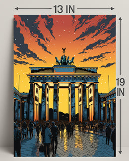 Sunset At The Brandenburg Gate Poster