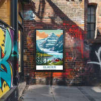 Scenic View of Glacier National Park Travel Poster