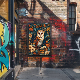 Enchanted Owl In Bloom William Morris Art Poster