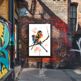 Vibrant Birds on a Branch Poster