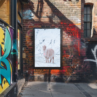 Winter Serenity A Lone Sheep Poster