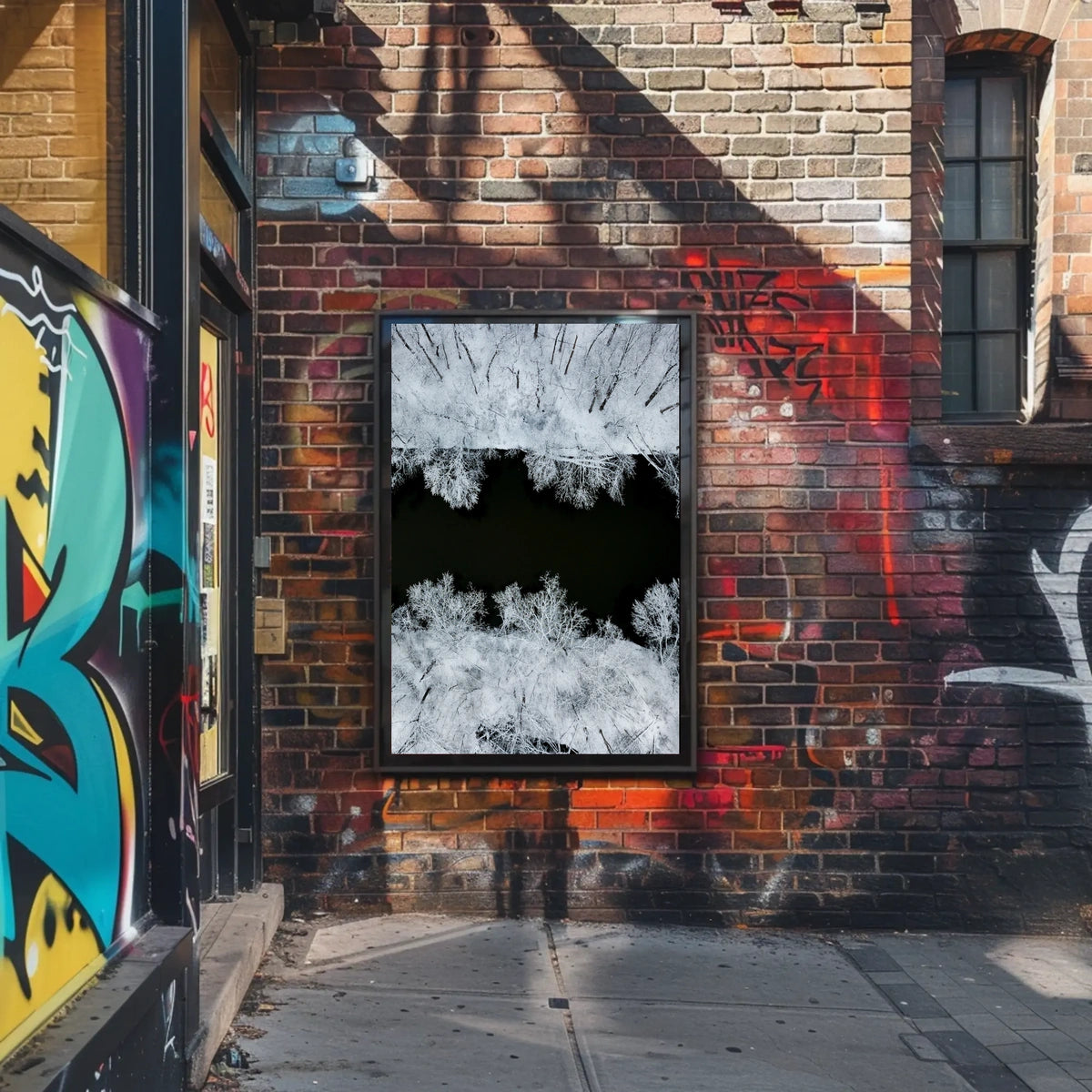 Winter Serenity Aerial View Minimalistic Artistic Poster