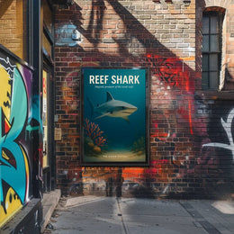 Majestic Reef Shark Photorealistic Animal Poster PosterGoat