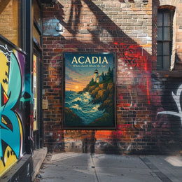 Acadia Where Earth Meets the Sea Poster