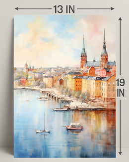 Serene Cityscape By The Water Poster