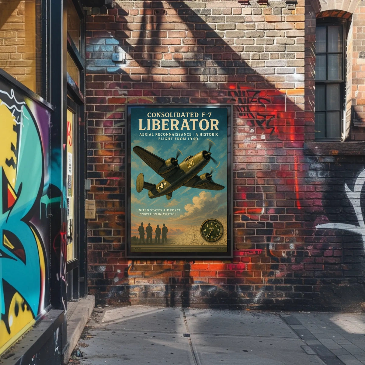 Consolidated F-7 Liberator Vintage Aviation Poster