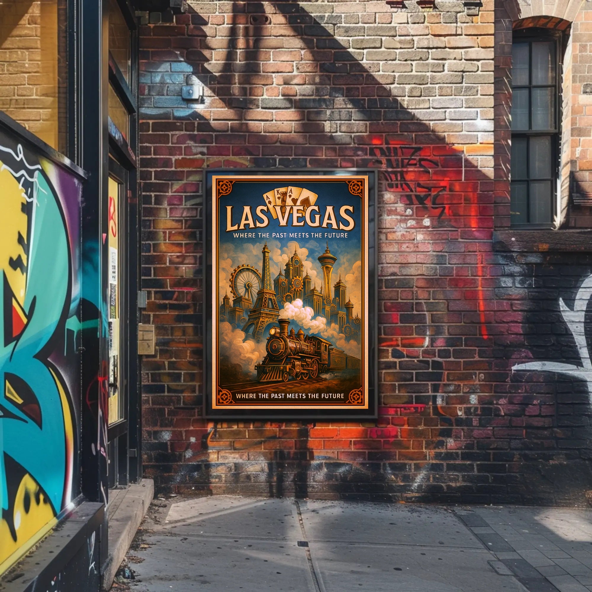 Las Vegas  Where the Past Meets the Future Poster PosterGoat