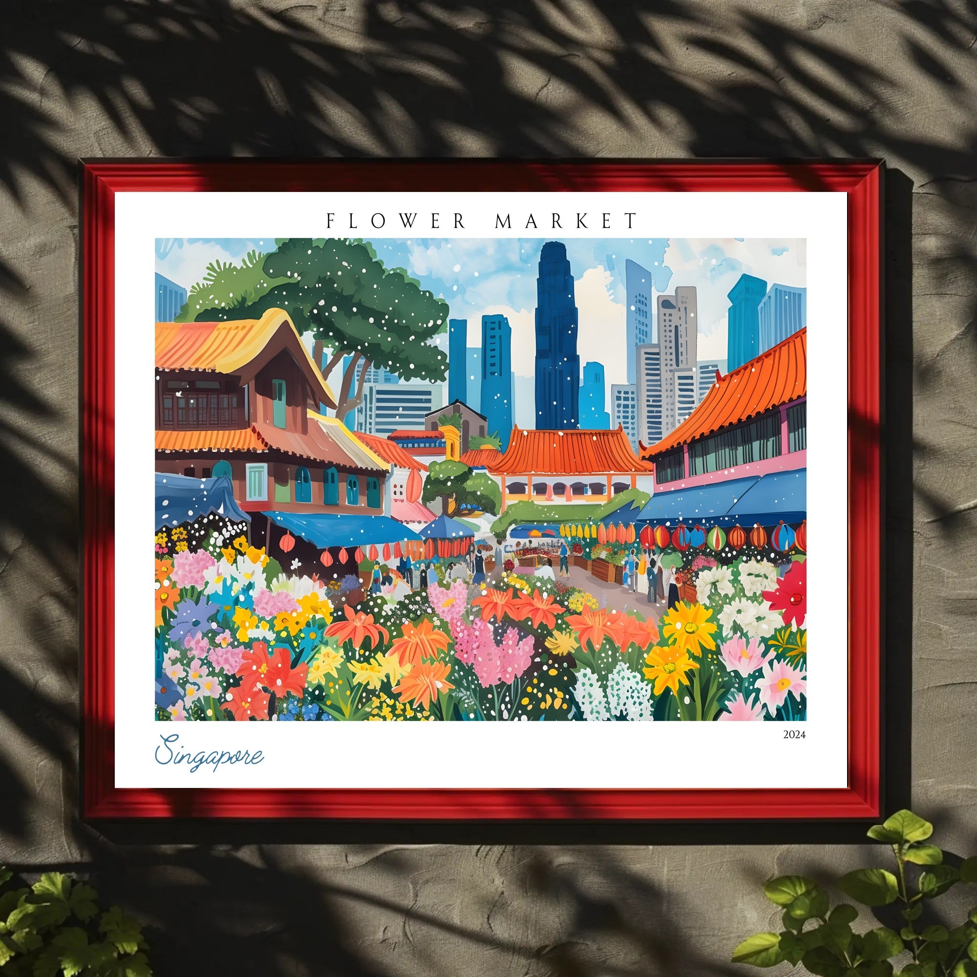 Flower Market in Singapore Poster PosterGoat