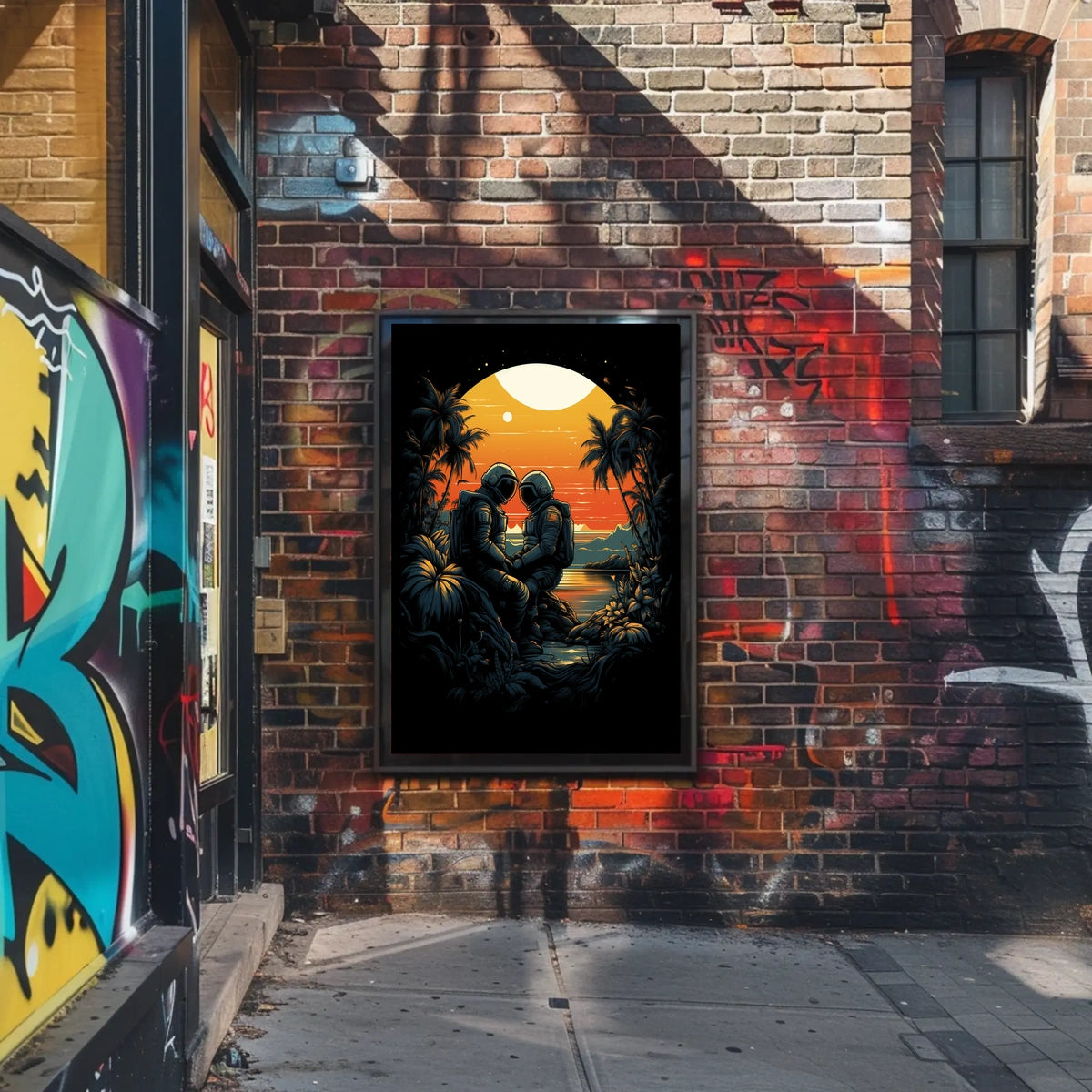 Cosmic Sunset Encounter Poster