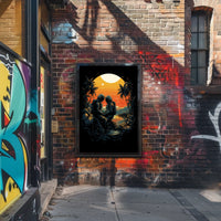 Cosmic Sunset Encounter Poster