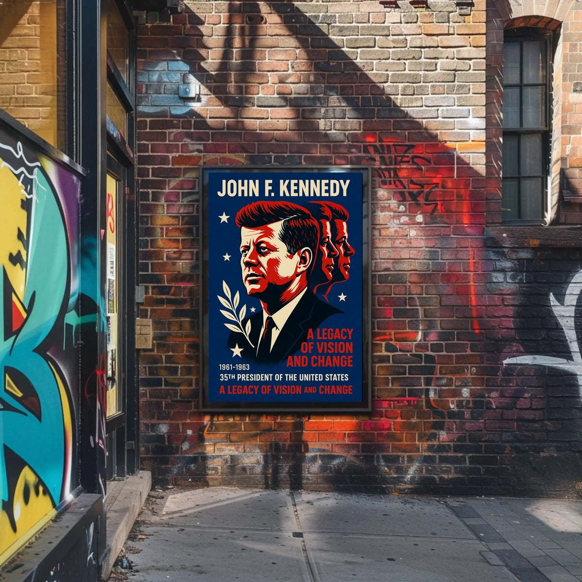 JFK Patriotic Legacy Vintage Art Poster Print