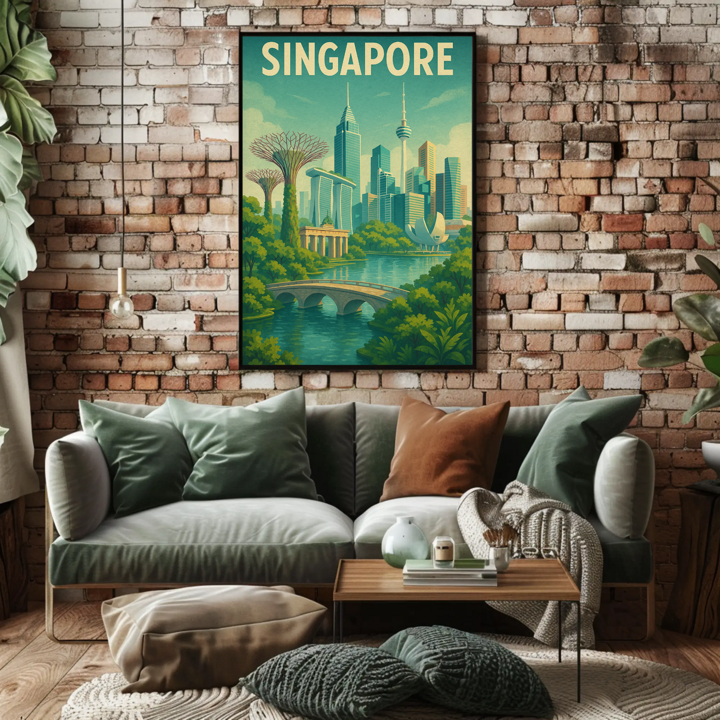 Singapore Marina Bay Gardens Travel Poster