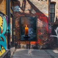 Photorealistic Burning Candle Travel Poster Wall Art PosterGoat