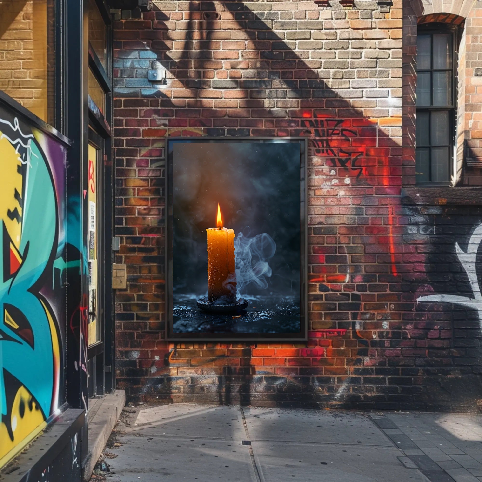 Photorealistic Burning Candle Travel Poster Wall Art PosterGoat