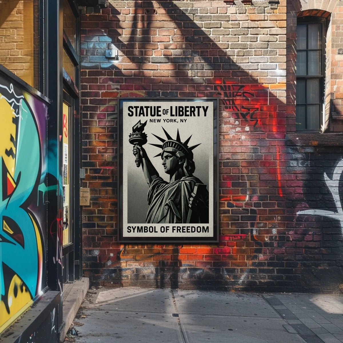 Statue of Liberty Vintage Art in Cultural or Heritage Poster