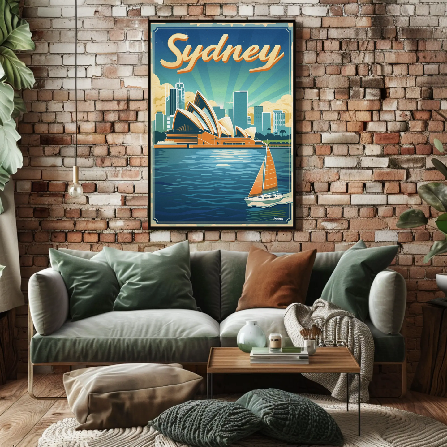 Sydney Skyline Opera House Harbor Travel Poster