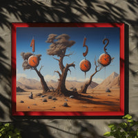 Surreal Desert Clockscape: Abstract or Artistic Poster