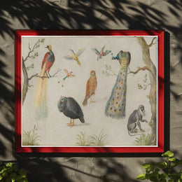 Exotic Wildlife in Vintage Illustration Animal Poster