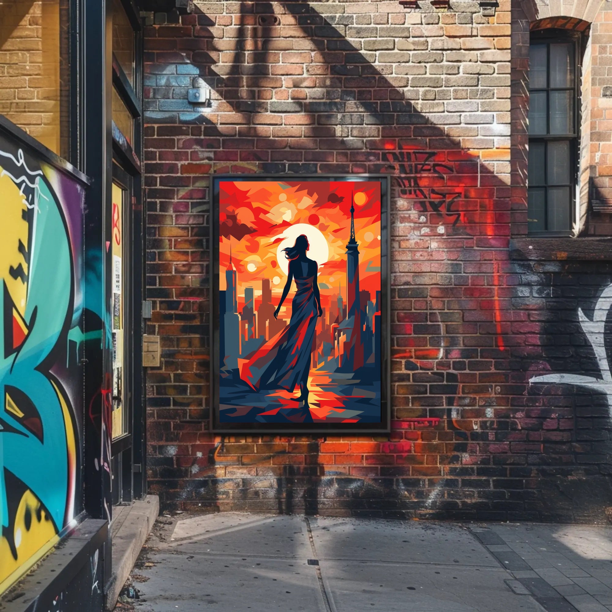 Sunset Silhouette In The City Poster