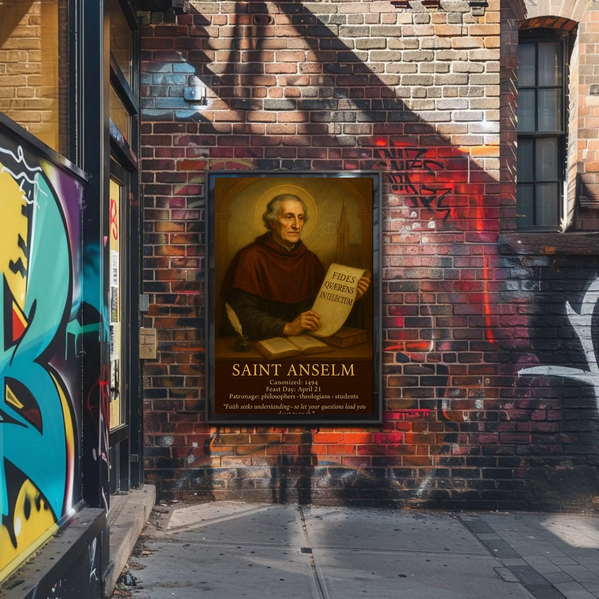 Saint Anselm Vintage Theological Art Cultural or Heritage Poster