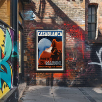 Vintage Casablanca Travel Poster for Moroccan Adventure PosterGoat