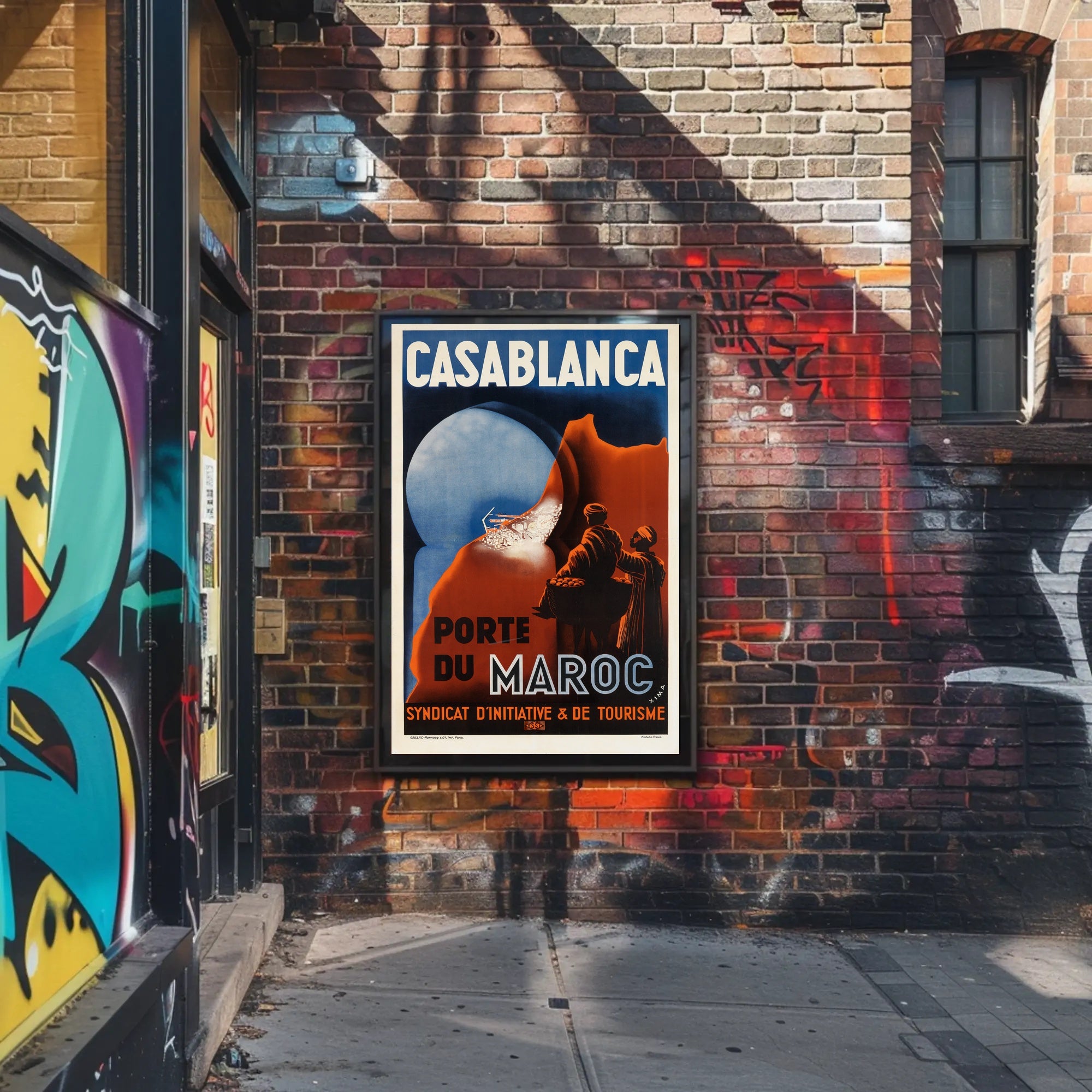 Vintage Casablanca Travel Poster for Moroccan Adventure PosterGoat