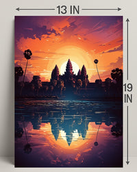 Sunset Over Angkor Wat Poster