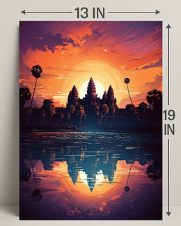 Sunset Over Angkor Wat Poster