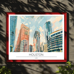 Houston Skyline Art Poster