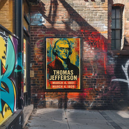 Thomas Jefferson 3rd President of the United States Street Art Mashup Poster