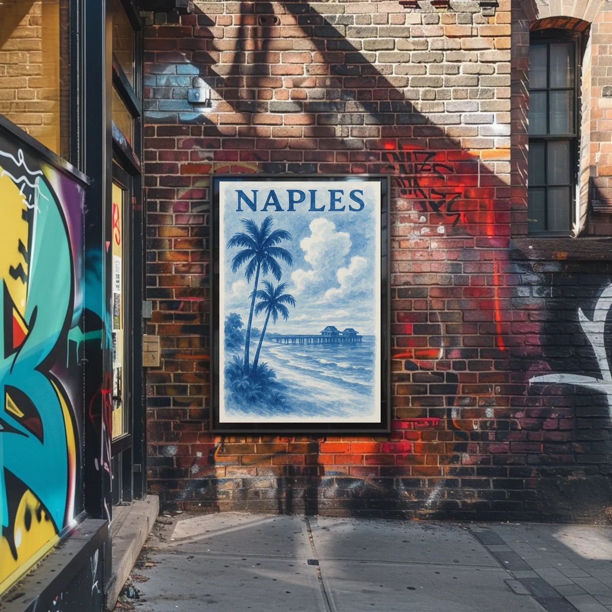 Naples Coastal Serenity Poster Wall Art 18x24 Inches