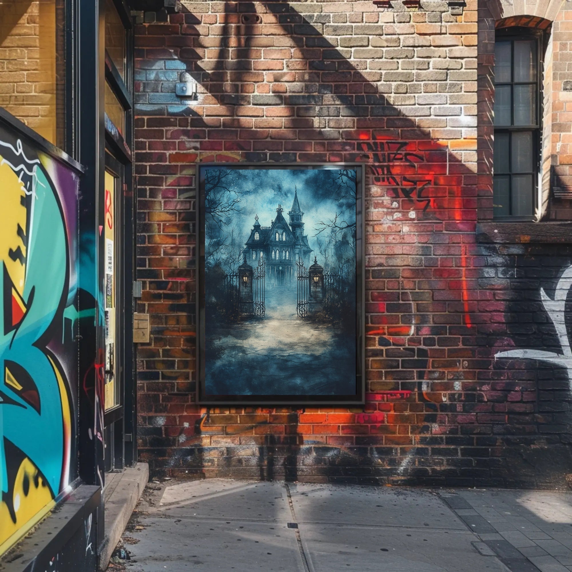 Haunted Manor At Dusk Poster