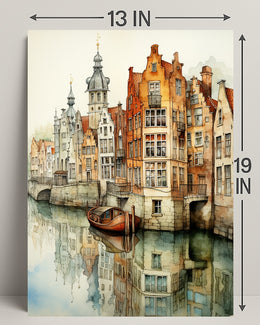 Tranquil Canal Reflections Poster