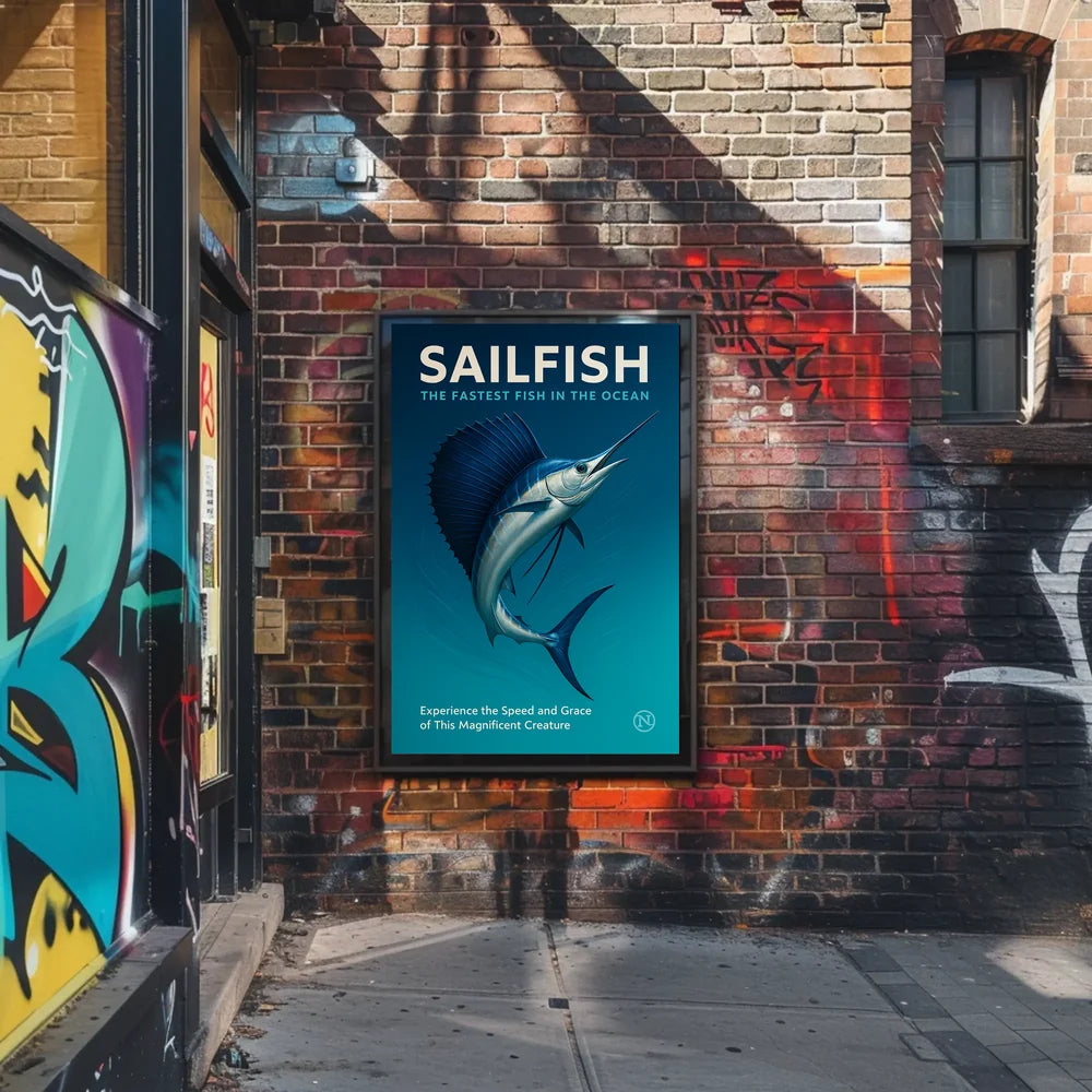 Sailfish Speed and Grace Photorealistic Animal Poster PosterGoat